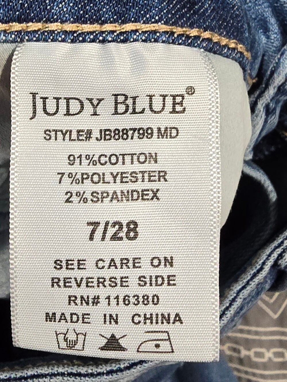 Judy Blue High Waisted Tummy Control Skinny Jeans Size 7/28 - Picture 7 of 7